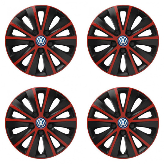 Poklice pro VW (modré) 14 RAPIDE red and black