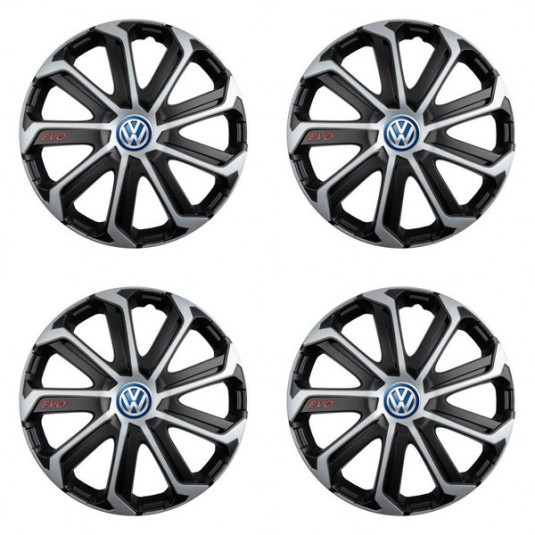 Poklice pro VW (modré) 15 Evo black&silver