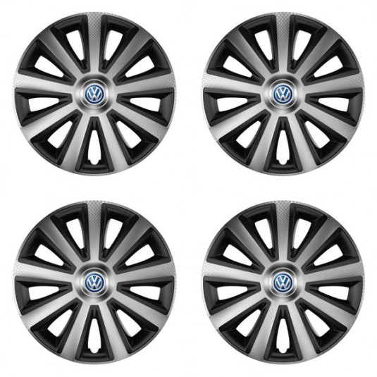 Poklice pro VW (modré) 16 Aviator carbon silver&black