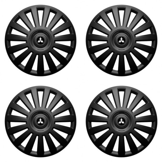 Poklice pro Mitsubishi (stříbrné) 14 Luxury black