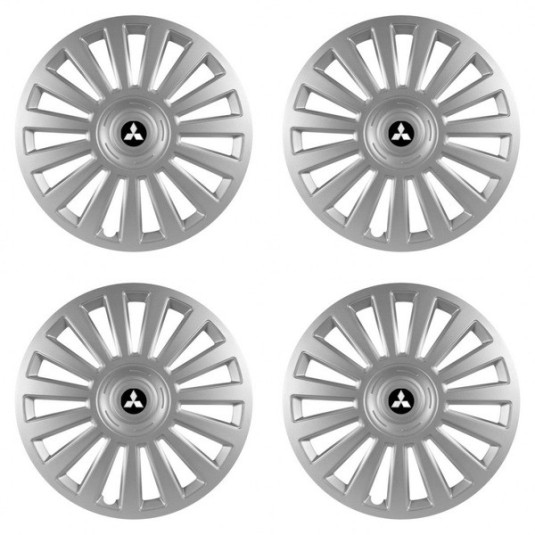 Poklice pro Mitsubishi (stříbrné) 15 Luxury