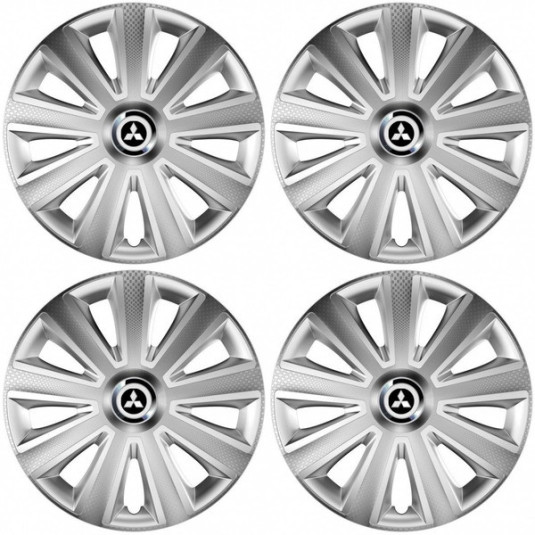 Poklice pro Mitsubishi (stříbrné) 15 Aviator carbon silver