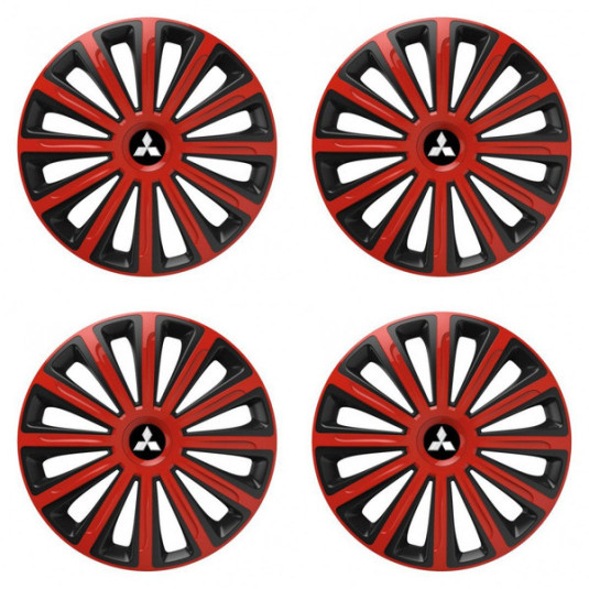 Poklice pro Mitsubishi (stříbrné) 15 TREND red and black