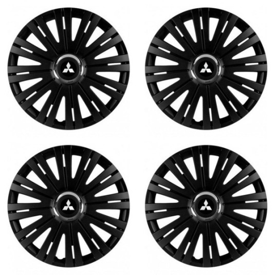 Poklice pro Mitsubishi (stříbrné) 15 ACTIVE RC BLACK