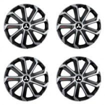 Poklice pro Mitsubishi (stříbrné) 16 Evo black&silver