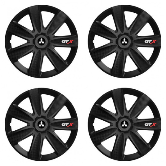 Poklice pro Mitsubishi (stříbrné) 16 GTX CARBON black