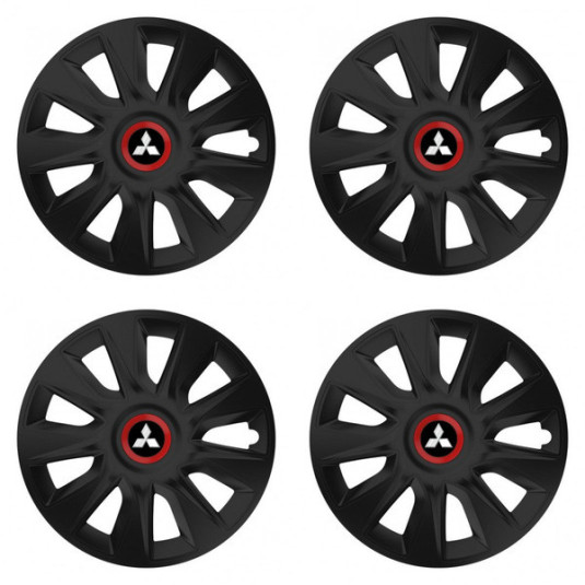 Poklice pro Mitsubishi (stříbrné) 16 STRATOS RR black