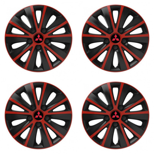 Poklice pro Mitsubishi (červené) 14 RAPIDE red and black