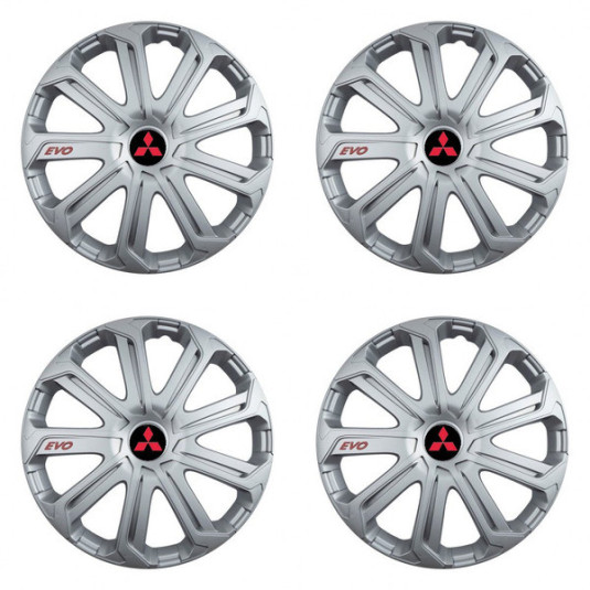 Poklice pro Mitsubishi (červené) 15 Evo silver