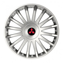 Poklice pro Mitsubishi (červené) 15 CRYSTAL silver
