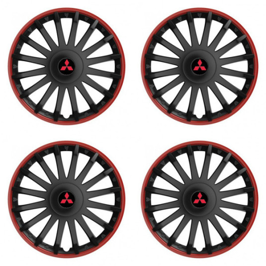 Poklice pro Mitsubishi (červené) 15 CRYSTAL RO black