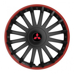 Poklice pro Mitsubishi (červené) 15 CRYSTAL RO black