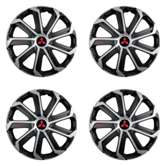 Poklice pro Mitsubishi (červené) 16 Evo black&silver
