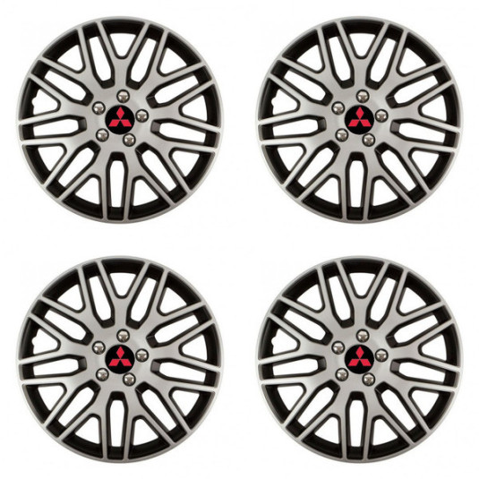 Poklice pro Mitsubishi (červené) 16 Dakar NC silver and black