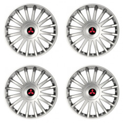 Poklice pro Mitsubishi (červené) 16 CRYSTAL silver