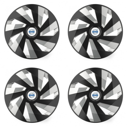 Poklice pro Volvo (bílé) 14 Vector RC black and silver