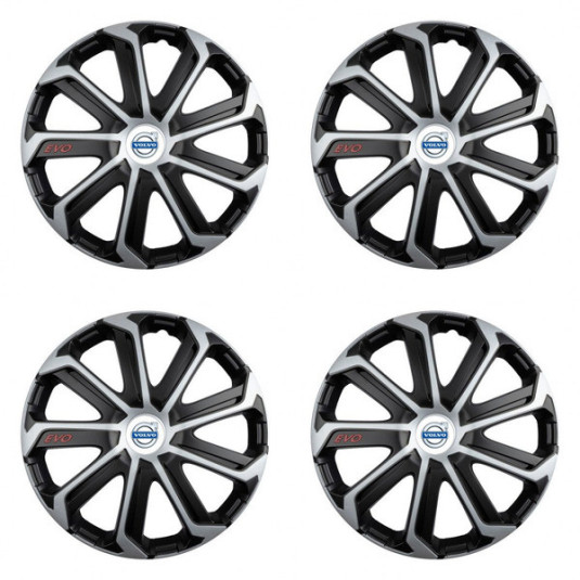 Poklice pro Volvo (bílé) 16 Evo black&silver