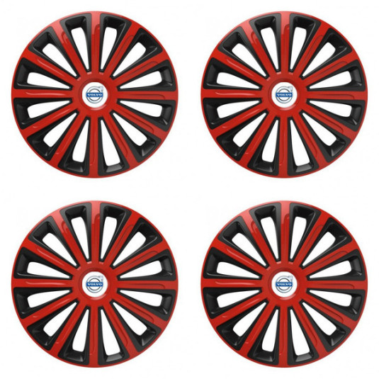 Poklice pro Volvo (bílé) 16 TREND red and black