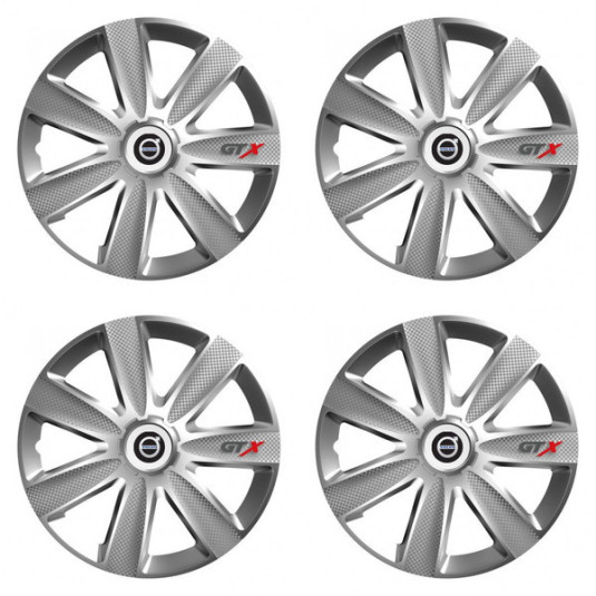 Poklice pro Volvo (černé) 14 GTX CARBON silver