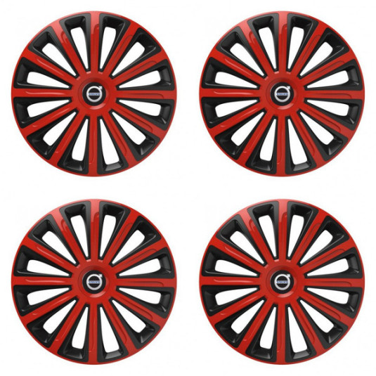 Poklice pro Volvo (černé) 16 TREND red and black