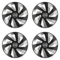 Poklice pro Fiat (černý) 14 Vector RC black and silver