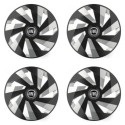 Poklice pro Fiat (černý) 14 Vector RC black and silver