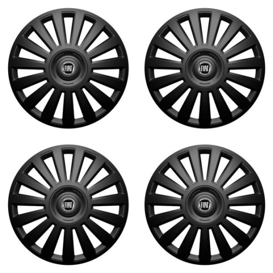 Poklice pro Fiat (černý) 15 Luxury black