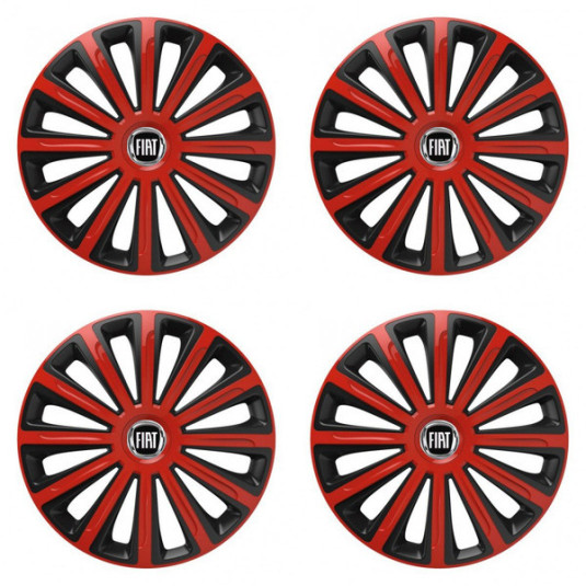 Poklice pro Fiat (černý) 15 TREND red and black