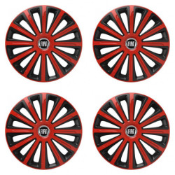 Poklice pro Fiat (černý) 15 TREND red and black