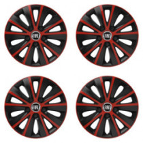 Poklice pro Fiat (černý) 15 RAPIDE red and black
