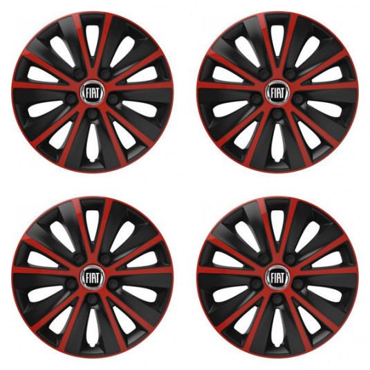 Poklice pro Fiat (černý) 15 RAPIDE red and black