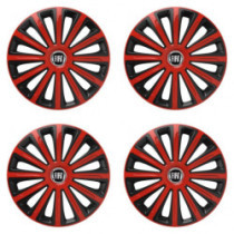 Poklice pro Fiat (černý) 16 TREND red and black