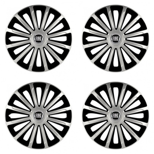 Poklice pro Fiat (černý) 16 TREND silver and black