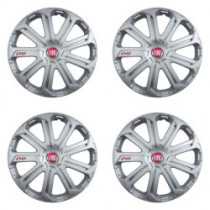 Poklice pro Fiat (červené) 14 Evo silver