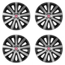 Poklice pro Fiat (červené) 14 Aviator carbon silver&black