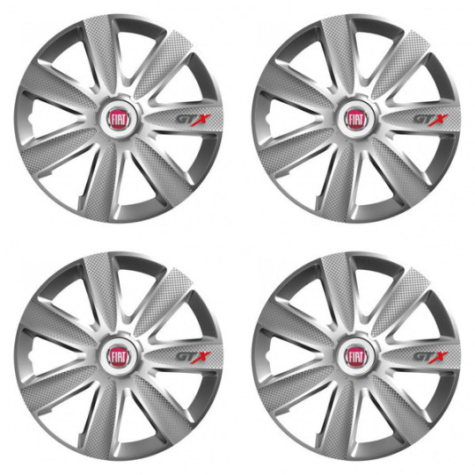 Poklice pro Fiat (červené) 14 GTX CARBON silver