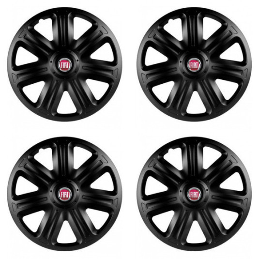 Poklice pro Fiat (červené) 14 COMFORT BLACK