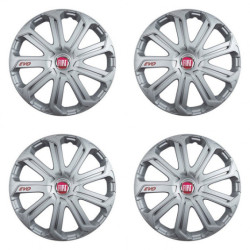 Poklice pro Fiat (červené) 15 Evo silver