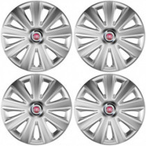 Poklice pro Fiat (červené) 15 Aviator carbon silver