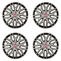 Poklice pro Fiat (červené) 15 Dakar NC silver and black