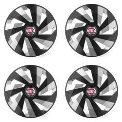 Poklice pro Fiat (červené) 15 Vector RC black and silver