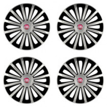 Poklice pro Fiat (červené) 15 TREND silver and black