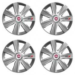Poklice pro Fiat (červené) 15 GTX CARBON silver