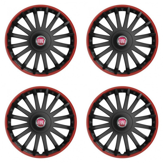 Poklice pro Fiat (červené) 15 CRYSTAL RO black