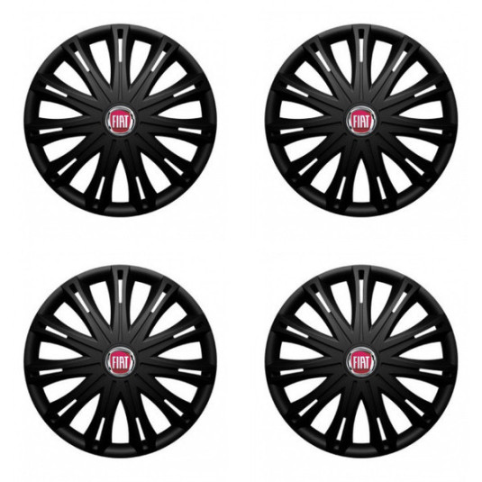Poklice pro Fiat (červené) 15 SPARK BLACK
