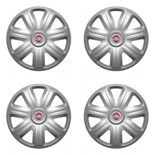 Poklice pro Fiat (červené) 15 COMFORT