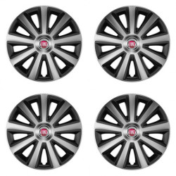 Poklice pro Fiat (červené) 16 Aviator carbon silver&black