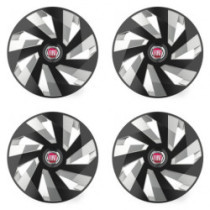 Poklice pro Fiat (červené) 16 Vector RC black and silver