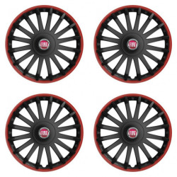 Poklice pro Fiat (červené) 16 CRYSTAL RO black