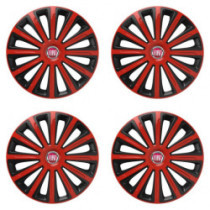 Poklice pro Fiat (červené) 16 TREND red and black